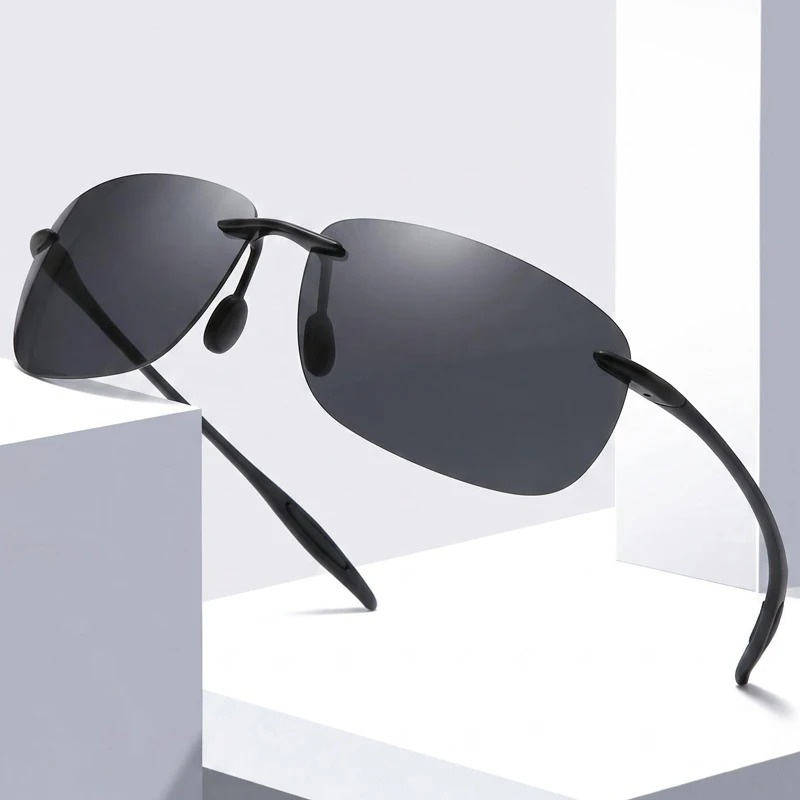 Fishing Sunglasses Polarized - แว่นกันแดดโพลาไรซ์ TR90 รุ่นใหม่สำหรับผู้ชายและผู้หญิง ไร้กรอบ เหมาะสำหรับขับรถ ตกปลา