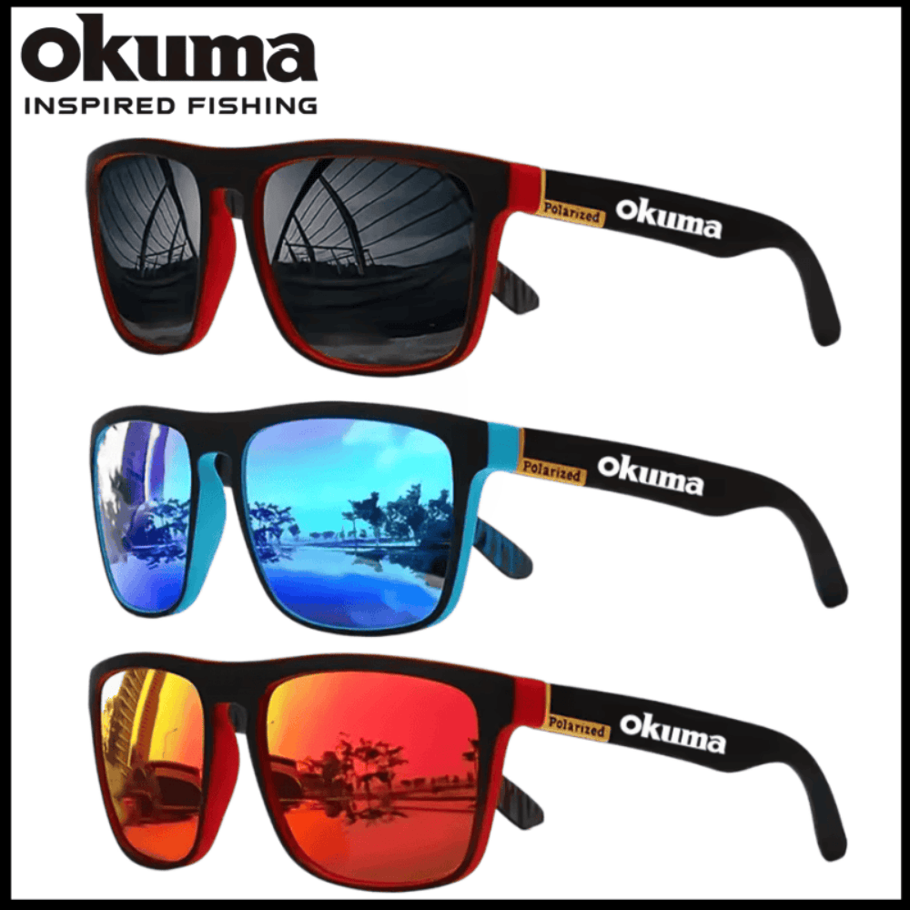 Fishing Sunglasses Polarized - โอคุม่าแว่นกันแดดโพลาไรซ์ UV400 สำหรับขับรถ ตกปลา ปั่นจักรยาน แว่นตาป้องกันกีฬากลางแจ้งในดีไซน์ทันสมัย