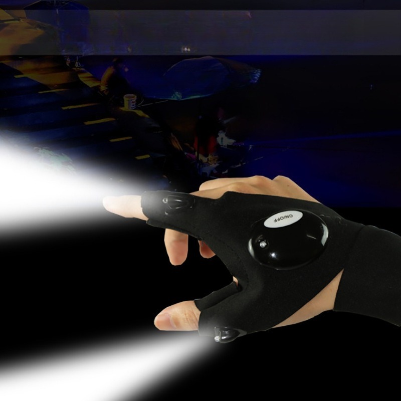 Fishing Gloves - ถุงมือไฟฉาย LED สำหรับตกปลา ถุงมือซ่อมฉุกเฉิน ถุงมือไฟสำหรับตกปลาตอนกลางคืน ถุงมือไฟนิ้ว