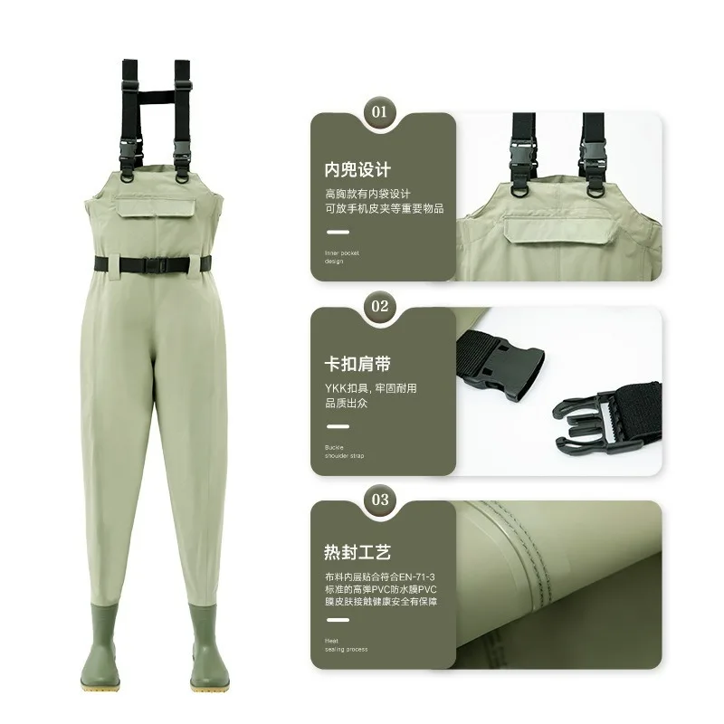 กางเกงกันน้ำทนทานต่อการสึกหรอ  - Fishing Rain Suit บทวิจารณ์และราคา