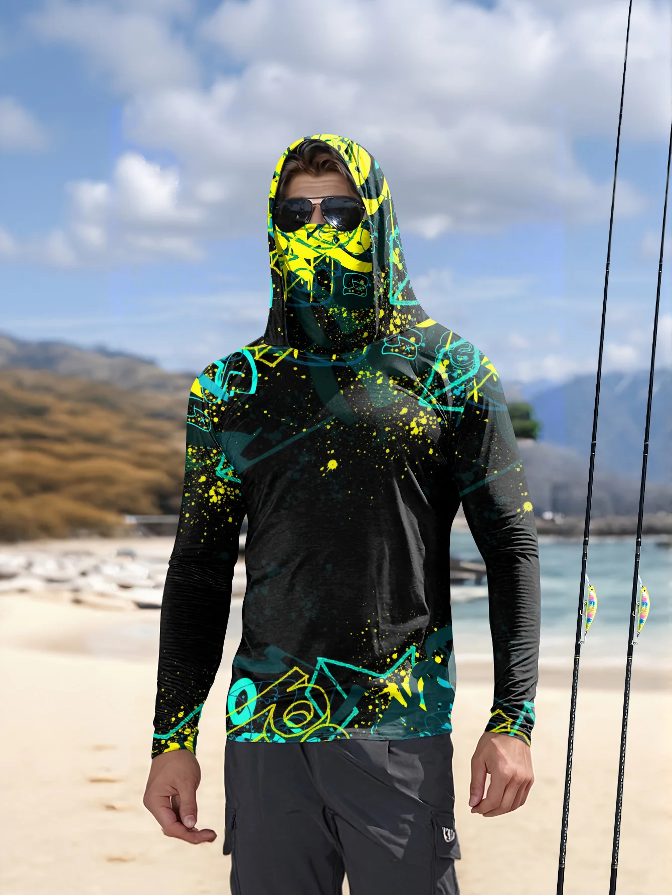 เสื้อฮู้ดตกปลาสำหรับผู้ชาย UPF - Fishing Mask Sun Protection บทวิจารณ์และราคา