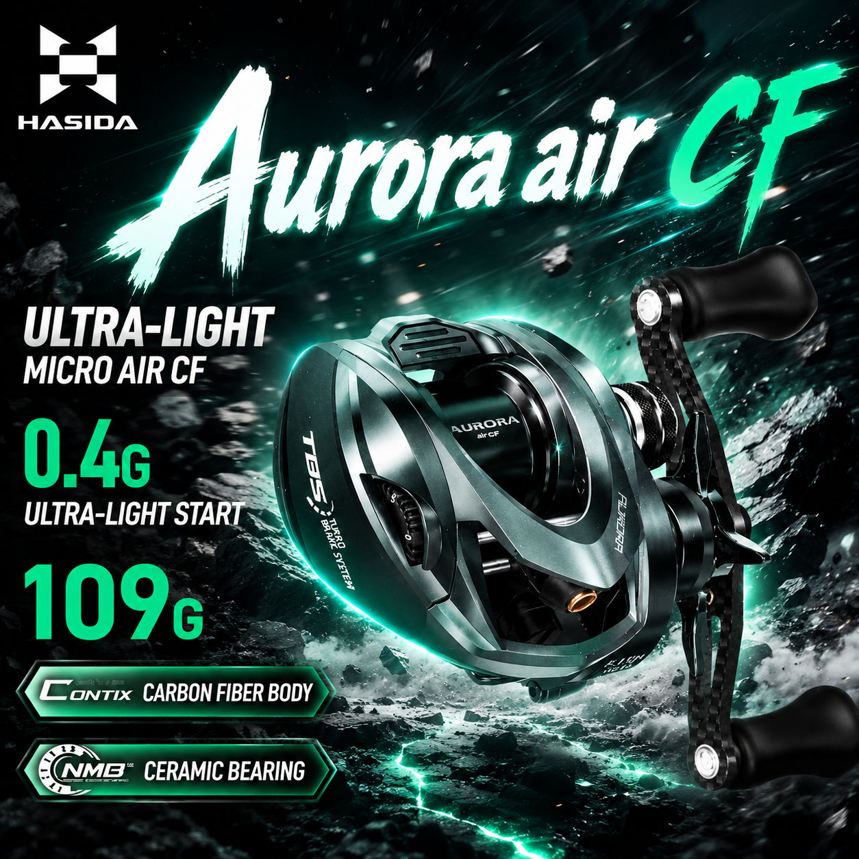 รอกตกปลา HASIDA Aurora AirCF C - Daiwa Reel Bg บทวิจารณ์และราคา