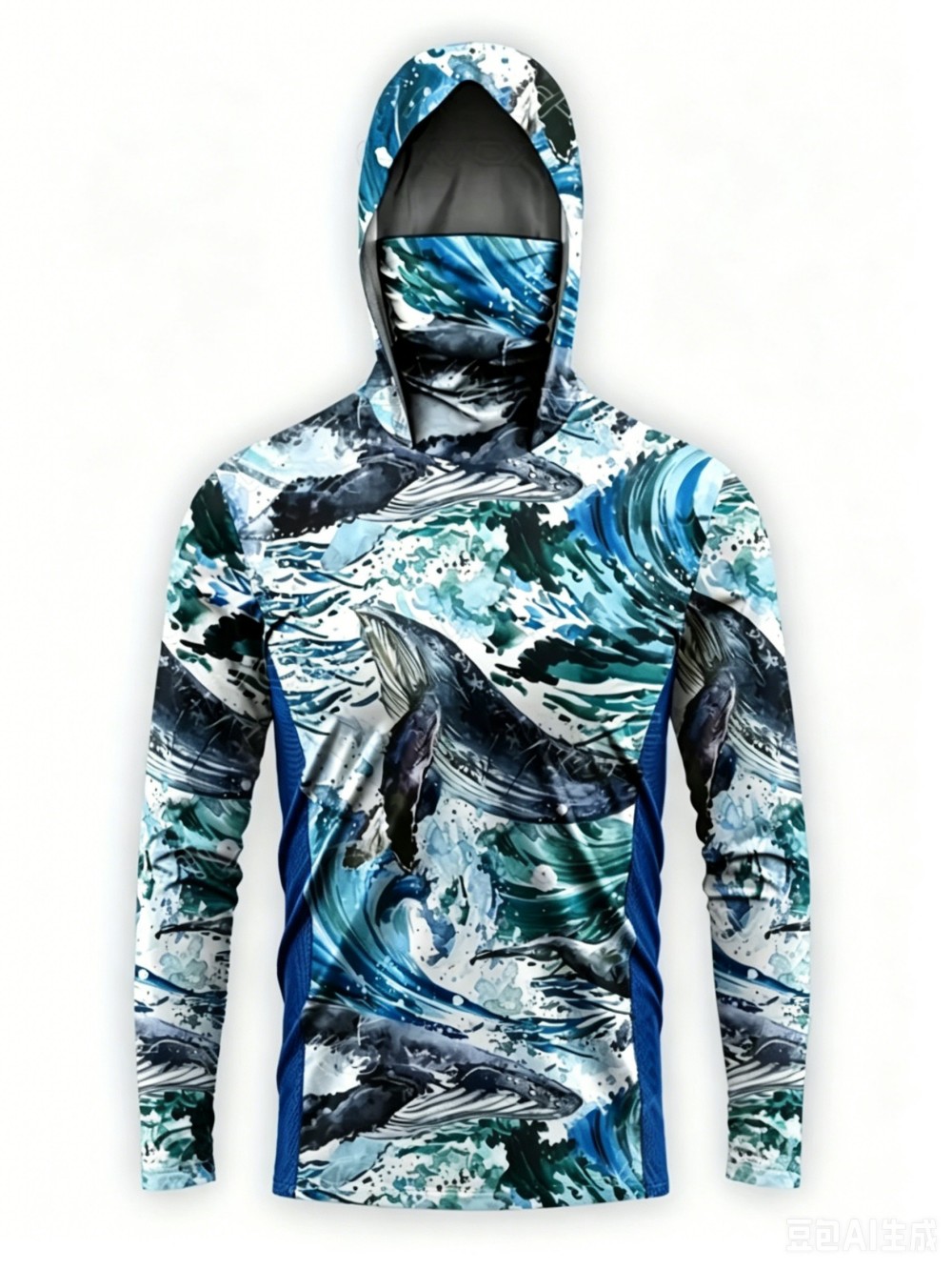 เสื้อฮู้ดตกปลาแขนยาวลายพรางสำห - Fishing Mask Sun Protection บทวิจารณ์และราคา