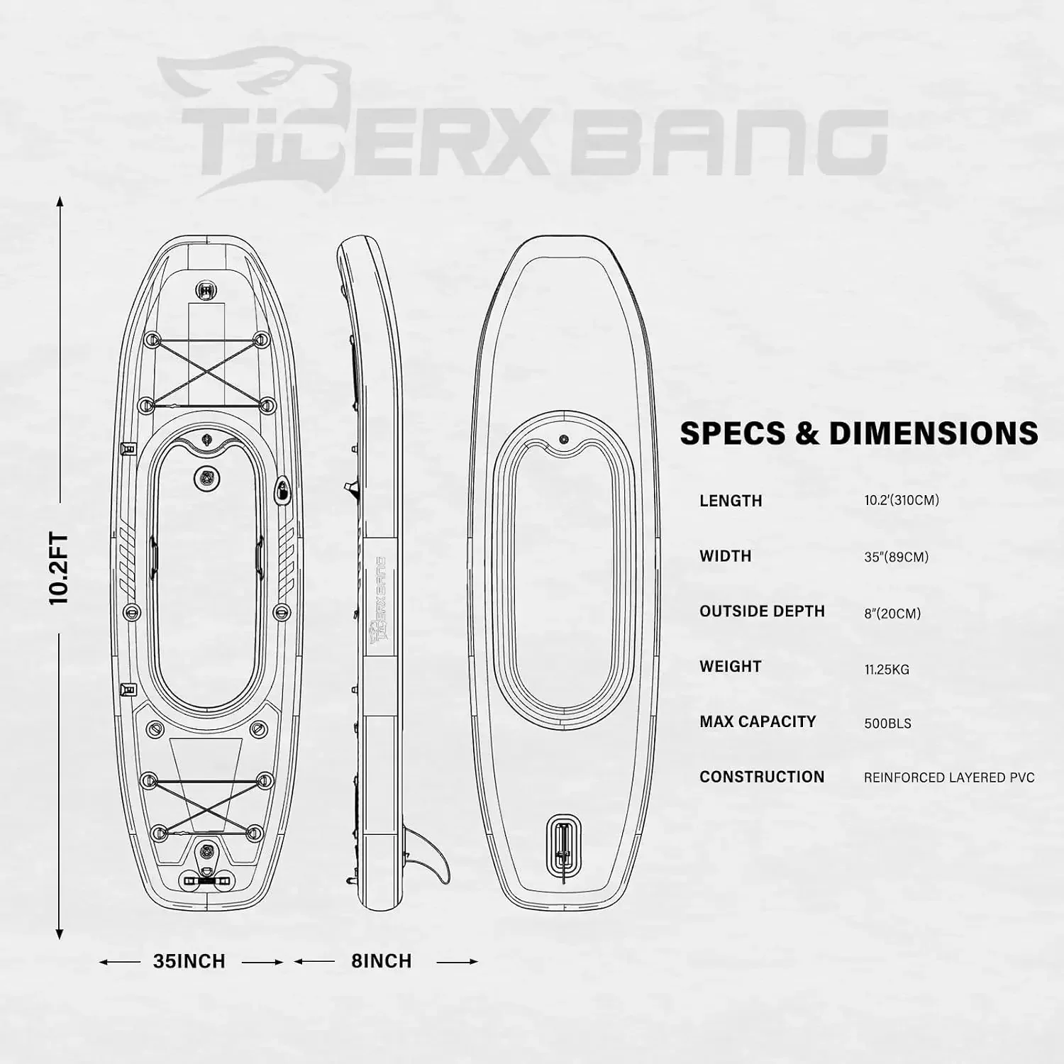 TIGERXBANG เรือคายัคแบบเป่าลม  - Fishing Backpack บทวิจารณ์และราคา