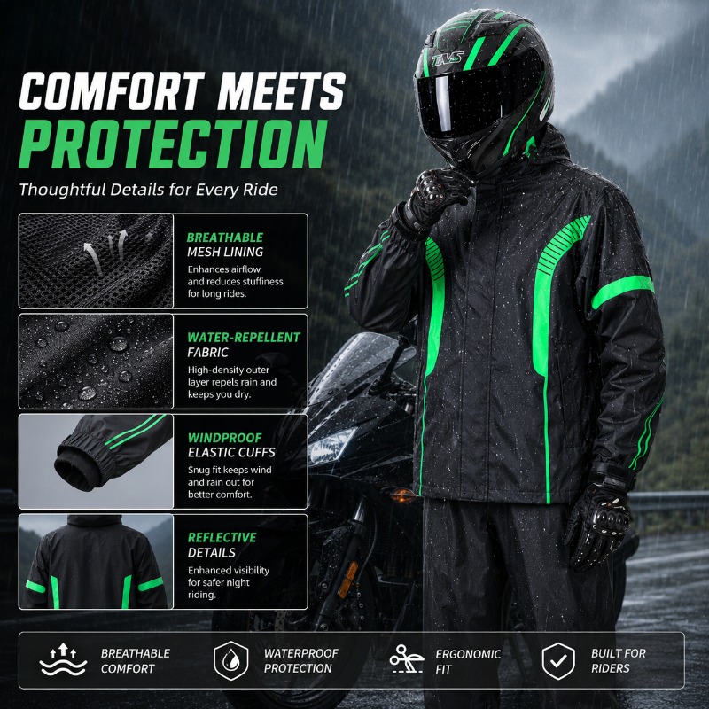 ชุดกันฝนสำหรับขี่มอเตอร์ไซค์ เ - Fishing Rain Suit บทวิจารณ์และราคา